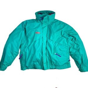 Vintage 90s Columbia Whirlibird Teal Down Puffer Jacket Mens L ski snowboard